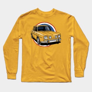 French classic saloon with french flag background Long Sleeve T-Shirt